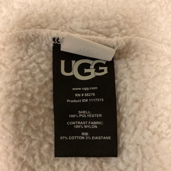 UGG Oatmeal Black Polyester Nylon Faux Fur Oversized Sweater Pullover size S - Picture 14 of 15